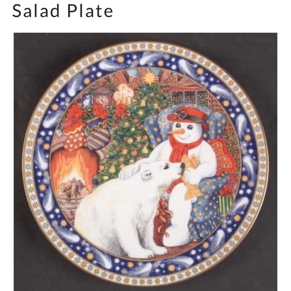 Christmas Tales by Royal Worcester ScullardSalad Plate (2) discontinued pattern.